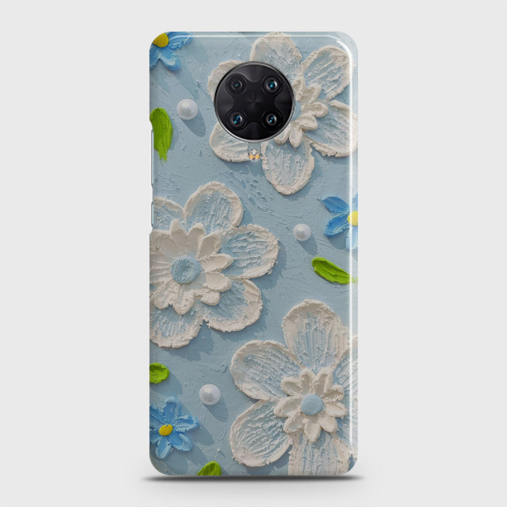 Xiaomi Poco F2 Pro Cover - Floral Series - Design 3 - Sky Blue - Matte Finish - Snap On Hard Case with LifeTime Colors Guarantee