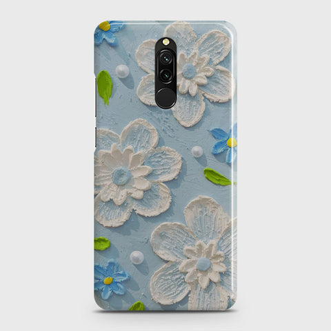 Xiaomi Redmi 8 Cover - Floral Series - Design 3 - Sky Blue - Matte Finish - Snap On Hard Case with LifeTime Colors Guarantee