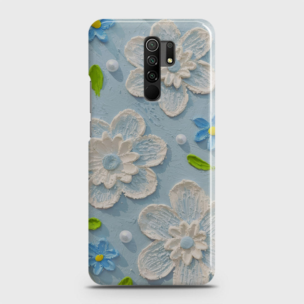 Xiaomi Poco M2 Cover - Floral Series - Design 3 - Sky Blue - Matte Finish - Snap On Hard Case with LifeTime Colors Guarantee