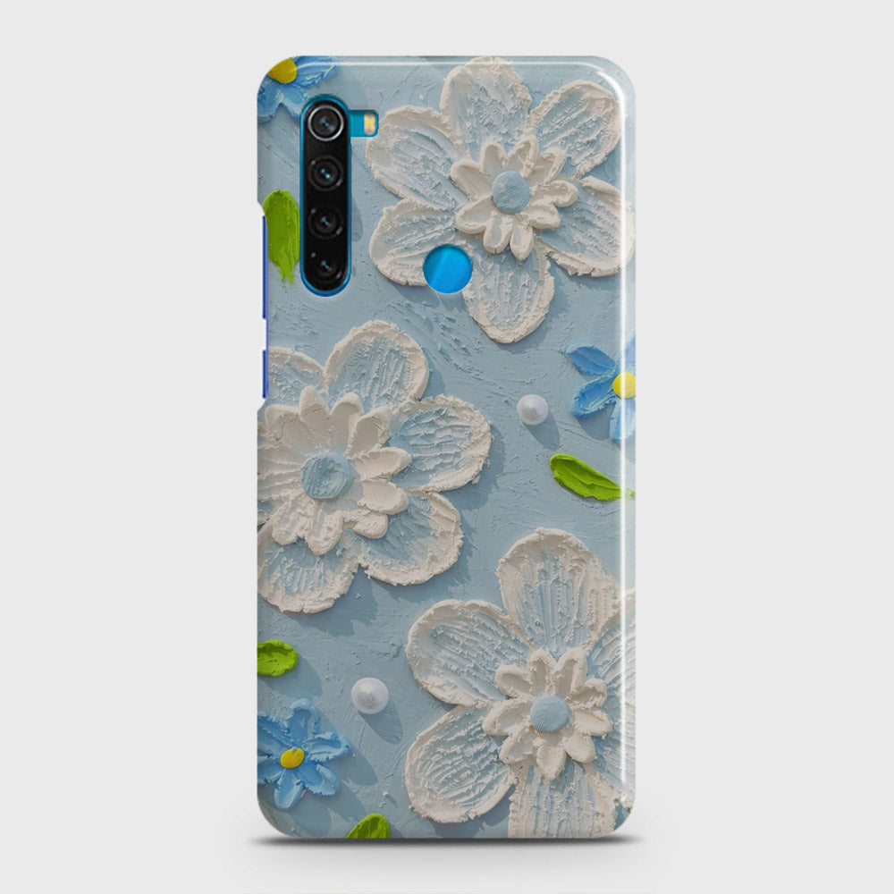 Xiaomi Redmi Note 8 Cover - Floral Series - Design 3 - Sky Blue - Matte Finish - Snap On Hard Case with LifeTime Colors Guarantee