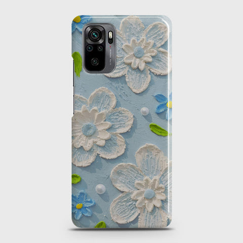 Xiaomi Redmi Note 10 4G Cover - Floral Series - Design 3 - Sky Blue - Matte Finish - Snap On Hard Case with LifeTime Colors Guarantee