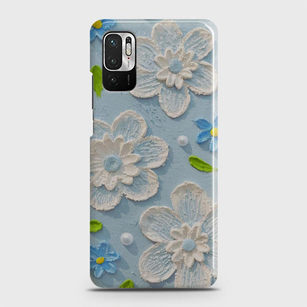 Xiaomi Redmi Note 10 5G Cover - Floral Series - Design 3 - Sky Blue - Matte Finish - Snap On Hard Case with LifeTime Colors Guarantee (Fast Delivery) (H)