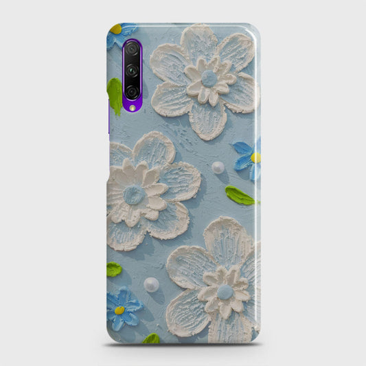 Honor 9X Cover - Floral Series - Design 3 - Sky Blue - Matte Finish - Snap On Hard Case with LifeTime Colors Guarantee