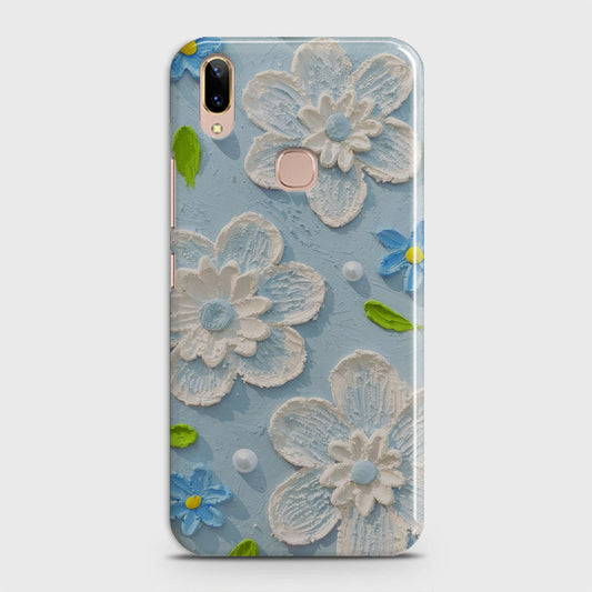 Vivo V9 / V9 Youth Cover - Floral Series - Design 3 - Sky Blue - Matte Finish - Snap On Hard Case with LifeTime Colors Guarantee