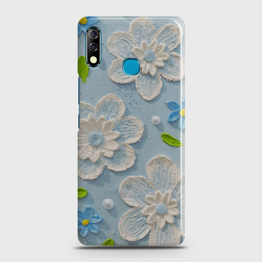 Infinix Hot 8 Lite Cover - Floral Series - Design 3 - Sky Blue - Matte Finish - Snap On Hard Case with LifeTime Colors Guarantee