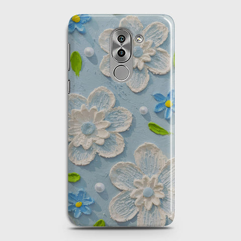 Huawei Honor 6X Cover - Floral Series - Design 3 - Sky Blue - Matte Finish - Snap On Hard Case with LifeTime Colors Guarantee