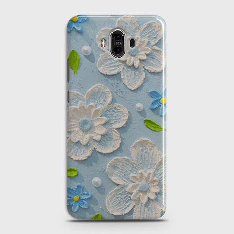 Huawei Mate 10 Cover - Floral Series - Design 3 - Sky Blue - Matte Finish - Snap On Hard Case with LifeTime Colors Guarantee