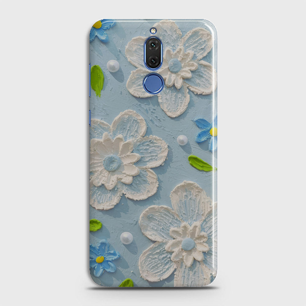 Huawei Mate 10 Lite Cover - Floral Series - Design 3 - Sky Blue - Matte Finish - Snap On Hard Case with LifeTime Colors Guarantee