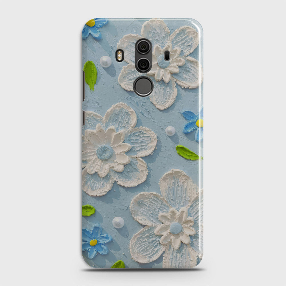 Huawei Mate 10 Pro Cover - Floral Series - Design 3 - Sky Blue - Matte Finish - Snap On Hard Case with LifeTime Colors Guarantee