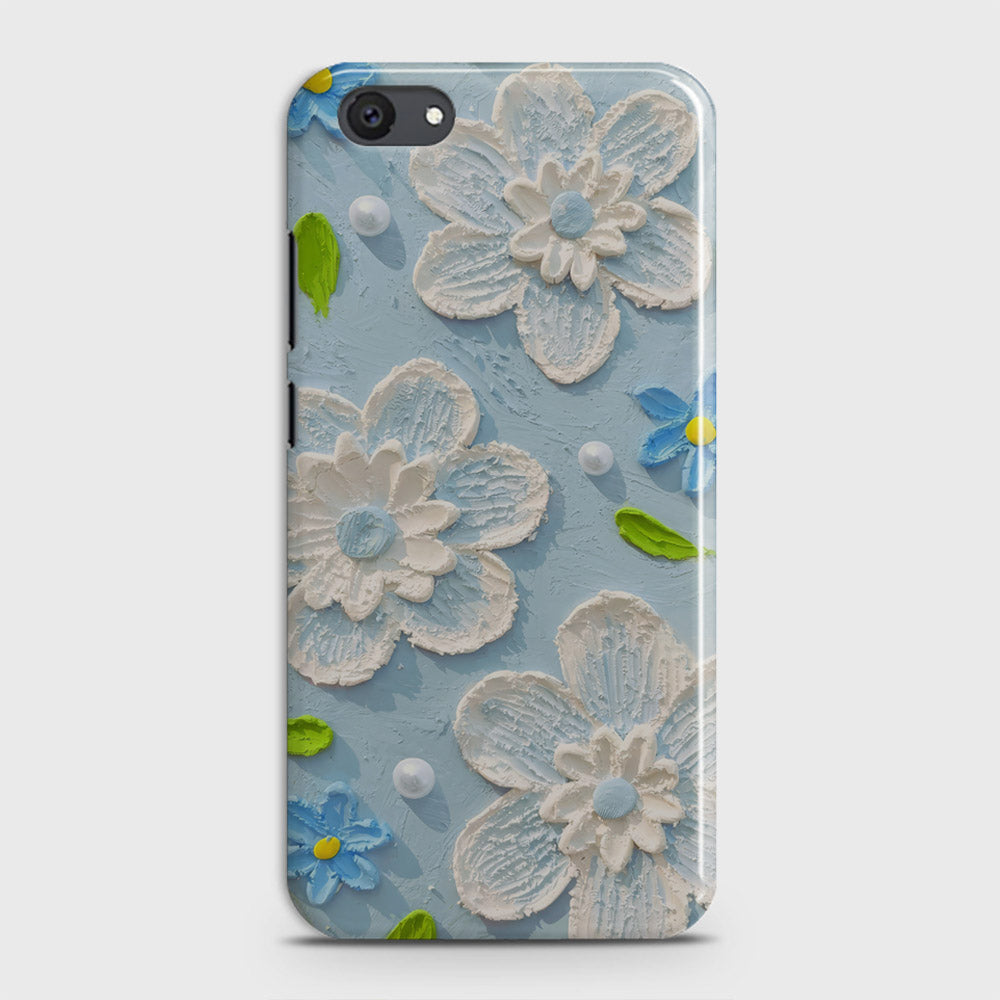 Vivo Y81i Cover - Floral Series - Design 3 - Sky Blue - Matte Finish - Snap On Hard Case with LifeTime Colors Guarantee