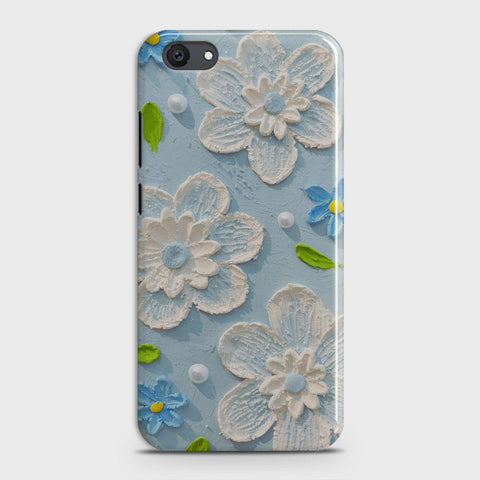 Vivo Y81i Cover - Floral Series - Design 3 - Sky Blue - Matte Finish - Snap On Hard Case with LifeTime Colors Guarantee