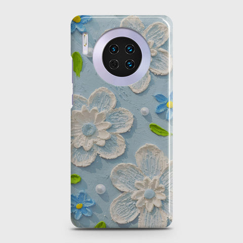 Huawei Mate 30 Cover - Floral Series - Design 3 - Sky Blue - Matte Finish - Snap On Hard Case with LifeTime Colors Guarantee