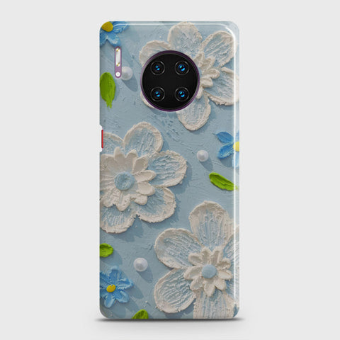 Huawei Mate 30 Pro Cover - Floral Series - Design 3 - Sky Blue - Matte Finish - Snap On Hard Case with LifeTime Colors Guarantee