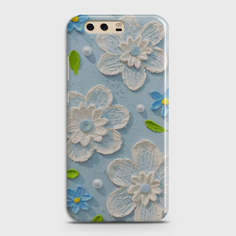 Huawei P10 Cover - Floral Series - Design 3 - Sky Blue - Matte Finish - Snap On Hard Case with LifeTime Colors Guarantee