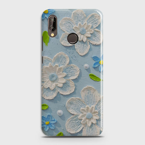 Huawei P20 Lite Cover - Floral Series - Design 3 - Sky Blue - Matte Finish - Snap On Hard Case with LifeTime Colors Guarantee