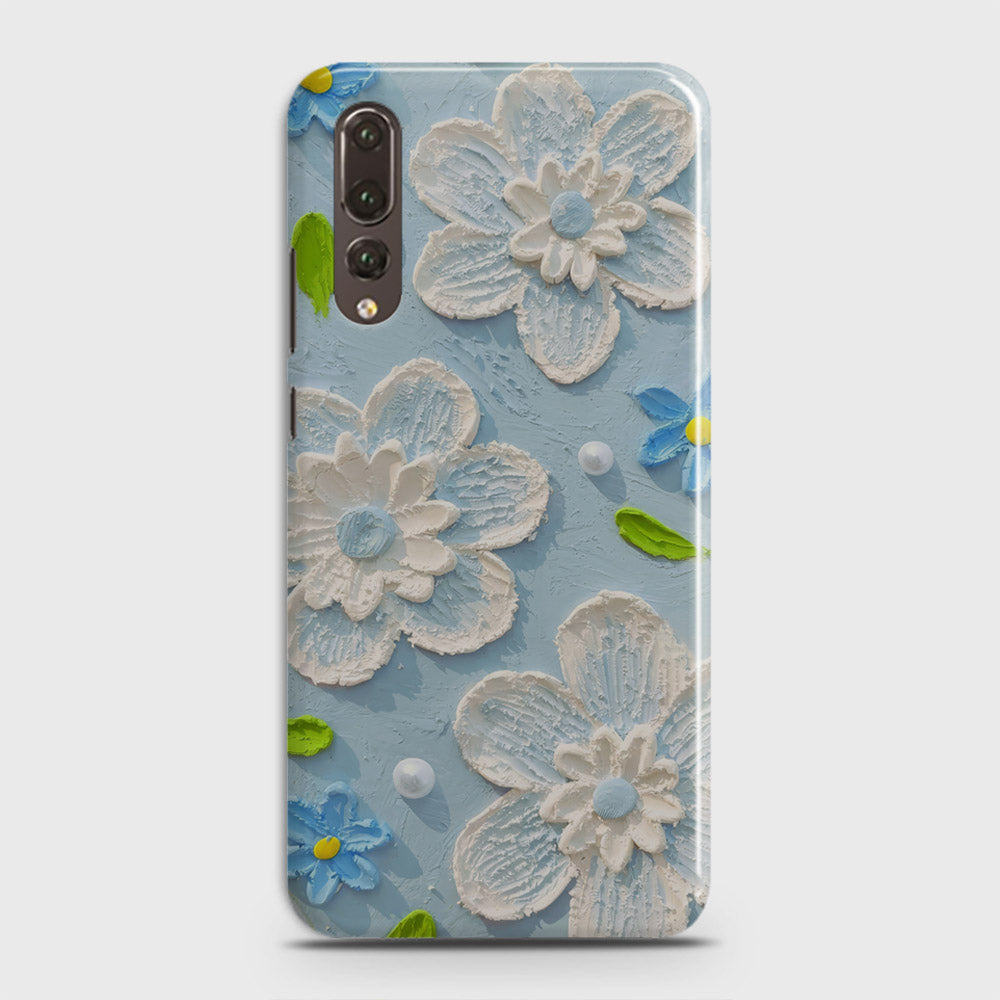 Huawei P20 Pro Cover - Floral Series - Design 3 - Sky Blue - Matte Finish - Snap On Hard Case with LifeTime Colors Guarantee