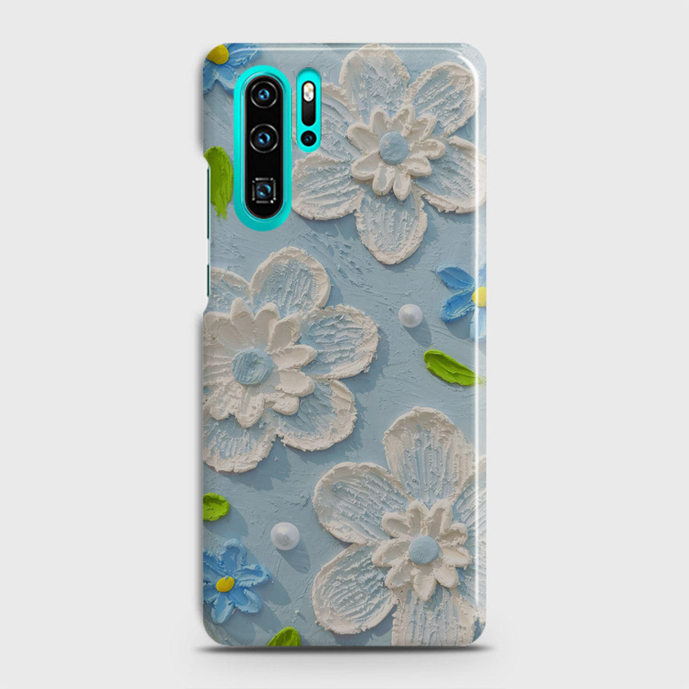 Huawei P30 Pro Cover - Floral Series - Design 3 - Sky Blue - Matte Finish - Snap On Hard Case with LifeTime Colors Guarantee