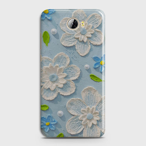 Huawei Y5 II Cover - Floral Series - Design 3 - Sky Blue - Matte Finish - Snap On Hard Case with LifeTime Colors Guarantee