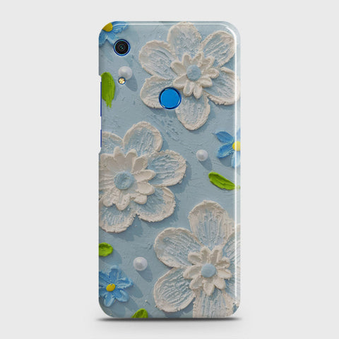 Huawei Y6s 2019 Cover - Floral Series - Design 3 - Sky Blue - Matte Finish - Snap On Hard Case with LifeTime Colors Guarantee