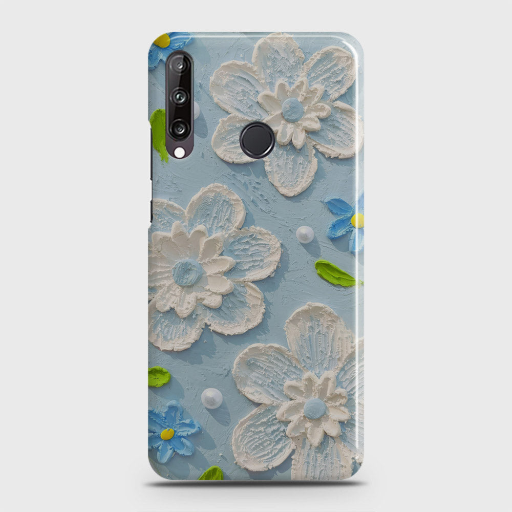 Huawei Y7p  Cover - Floral Series - Design 3 - Sky Blue - Matte Finish - Snap On Hard Case with LifeTime Colors Guarantee