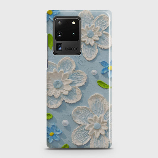 Samsung Galaxy S20 Ultra Cover - Floral Series - Design 3 - Sky Blue - Matte Finish - Snap On Hard Case with LifeTime Colors Guarantee