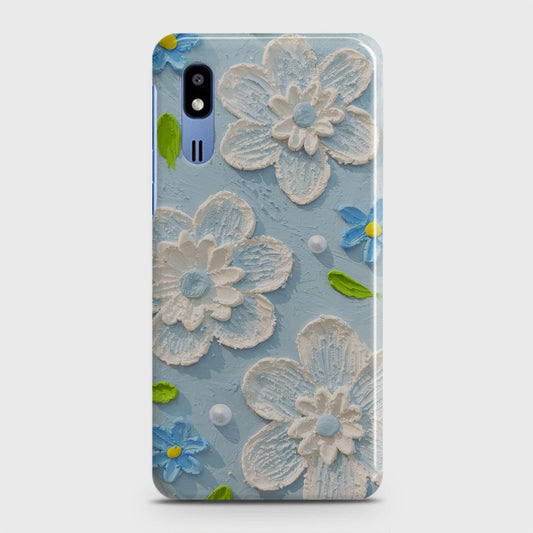 Samsung Galaxy A2 Core Cover - Floral Series - Design 3 - Sky Blue - Matte Finish - Snap On Hard Case with LifeTime Colors Guarantee