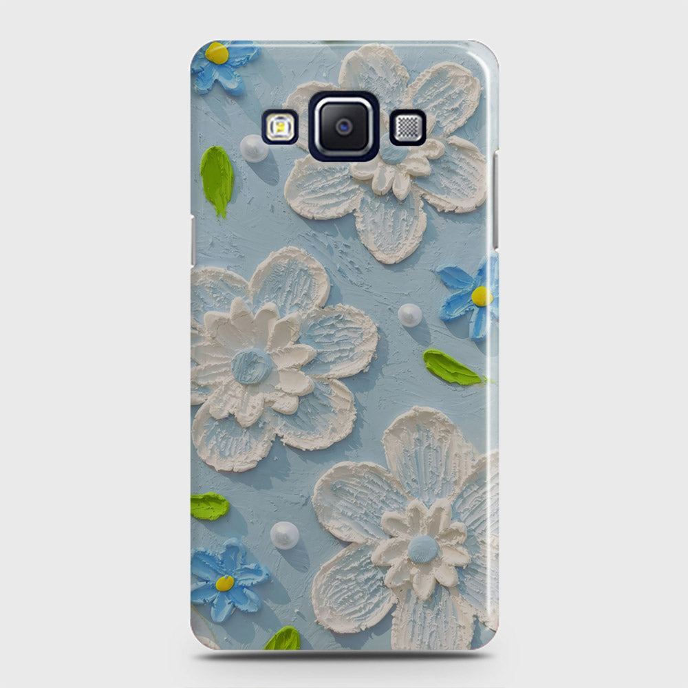 Samsung Galaxy A5 2015 Cover - Floral Series - Design 3 - Sky Blue - Matte Finish - Snap On Hard Case with LifeTime Colors Guarantee