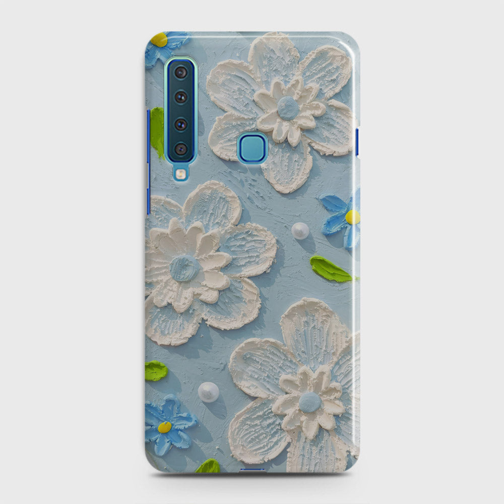 Samsung Galaxy A9 2018 Cover - Floral Series - Design 3 - Sky Blue - Matte Finish - Snap On Hard Case with LifeTime Colors Guarantee