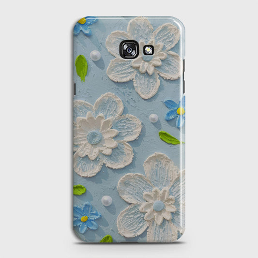 Samsung Galaxy A7 2017 / A720 Cover - Floral Series - Design 3 - Sky Blue - Matte Finish - Snap On Hard Case with LifeTime Colors Guarantee