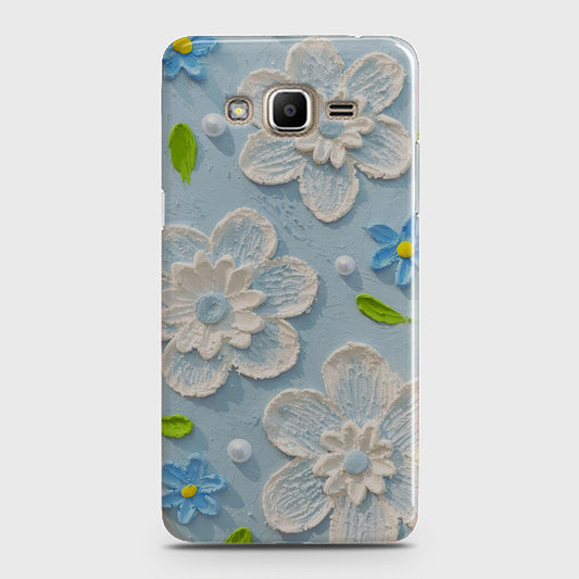 Samsung Galaxy Grand Prime Cover - Floral Series - Design 3 - Sky Blue - Matte Finish - Snap On Hard Case with LifeTime Colors Guarantee