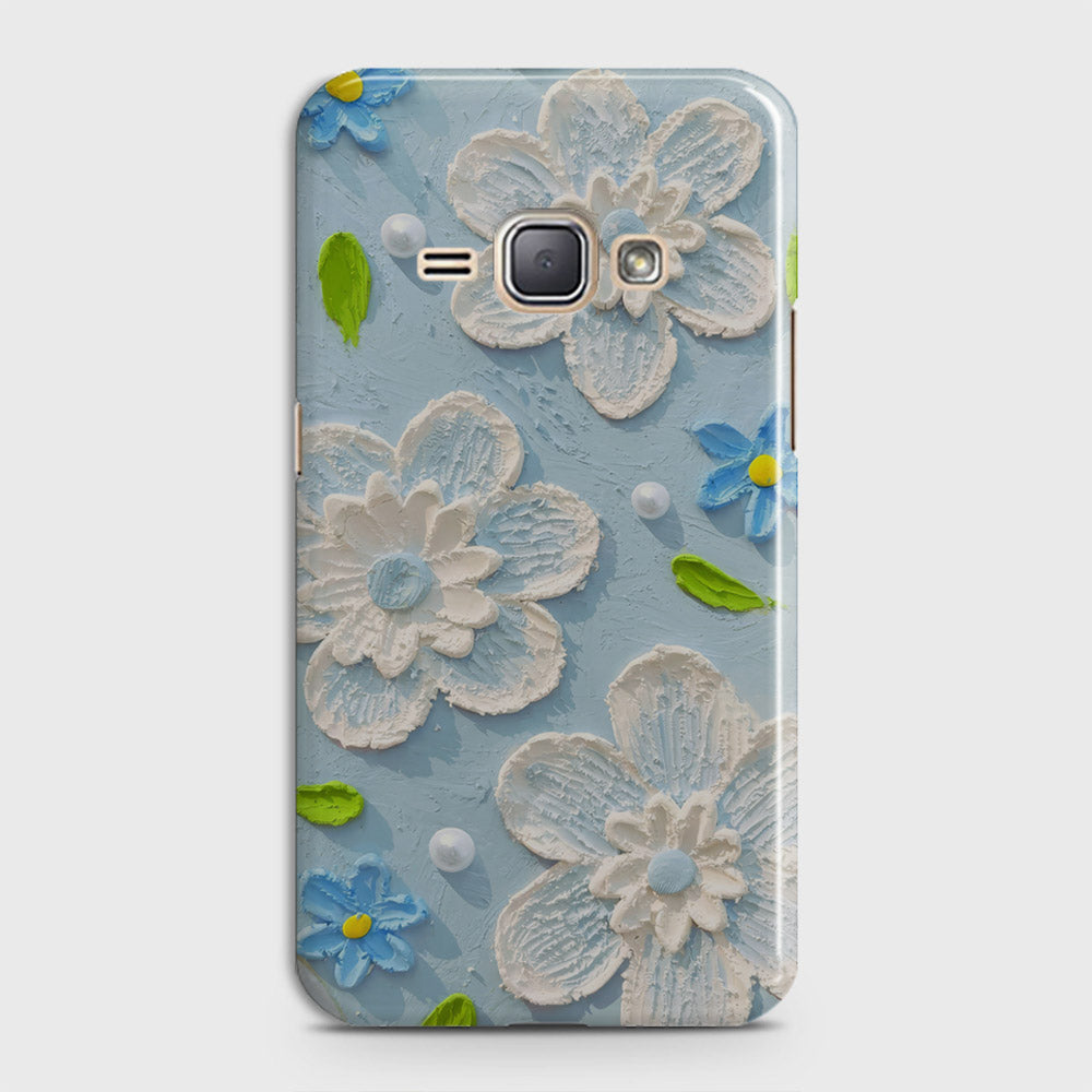 Samsung Galaxy J1 2016 / J120 Cover - Floral Series - Design 3 - Sky Blue - Matte Finish - Snap On Hard Case with LifeTime Colors Guarantee