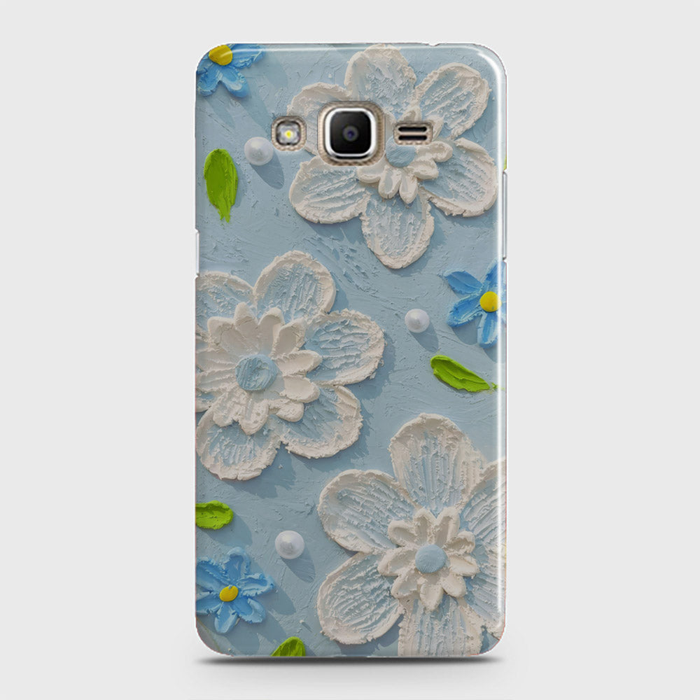 Samsung Galaxy J2 Prime Cover - Floral Series - Design 3 - Sky Blue - Matte Finish - Snap On Hard Case with LifeTime Colors Guarantee