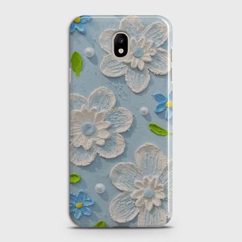 Samsung Galaxy J3 2018 Cover - Floral Series - Design 3 - Sky Blue - Matte Finish - Snap On Hard Case with LifeTime Colors Guarantee