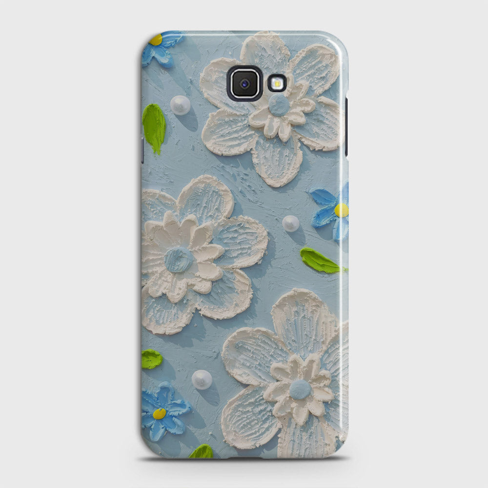 Samsung Galaxy J5 Prime Cover - Floral Series - Design 3 - Sky Blue - Matte Finish - Snap On Hard Case with LifeTime Colors Guarantee