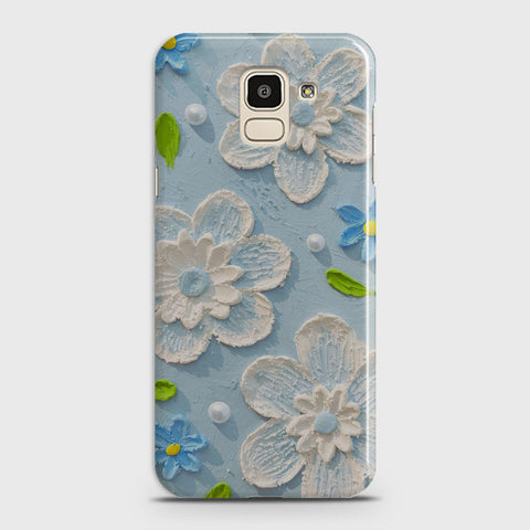 Samsung Galaxy J6 2018 Cover - Floral Series - Design 3 - Sky Blue - Matte Finish - Snap On Hard Case with LifeTime Colors Guarantee