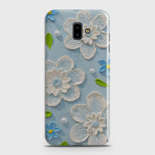 Samsung Galaxy J6 Plus 2018 Cover - Floral Series - Design 3 - Sky Blue - Matte Finish - Snap On Hard Case with LifeTime Colors Guarantee