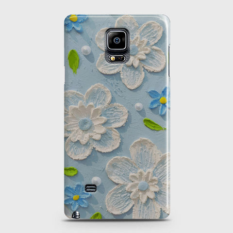 Samsung Galaxy Note 4 Cover - Floral Series - Design 3 - Sky Blue - Matte Finish - Snap On Hard Case with LifeTime Colors Guarantee