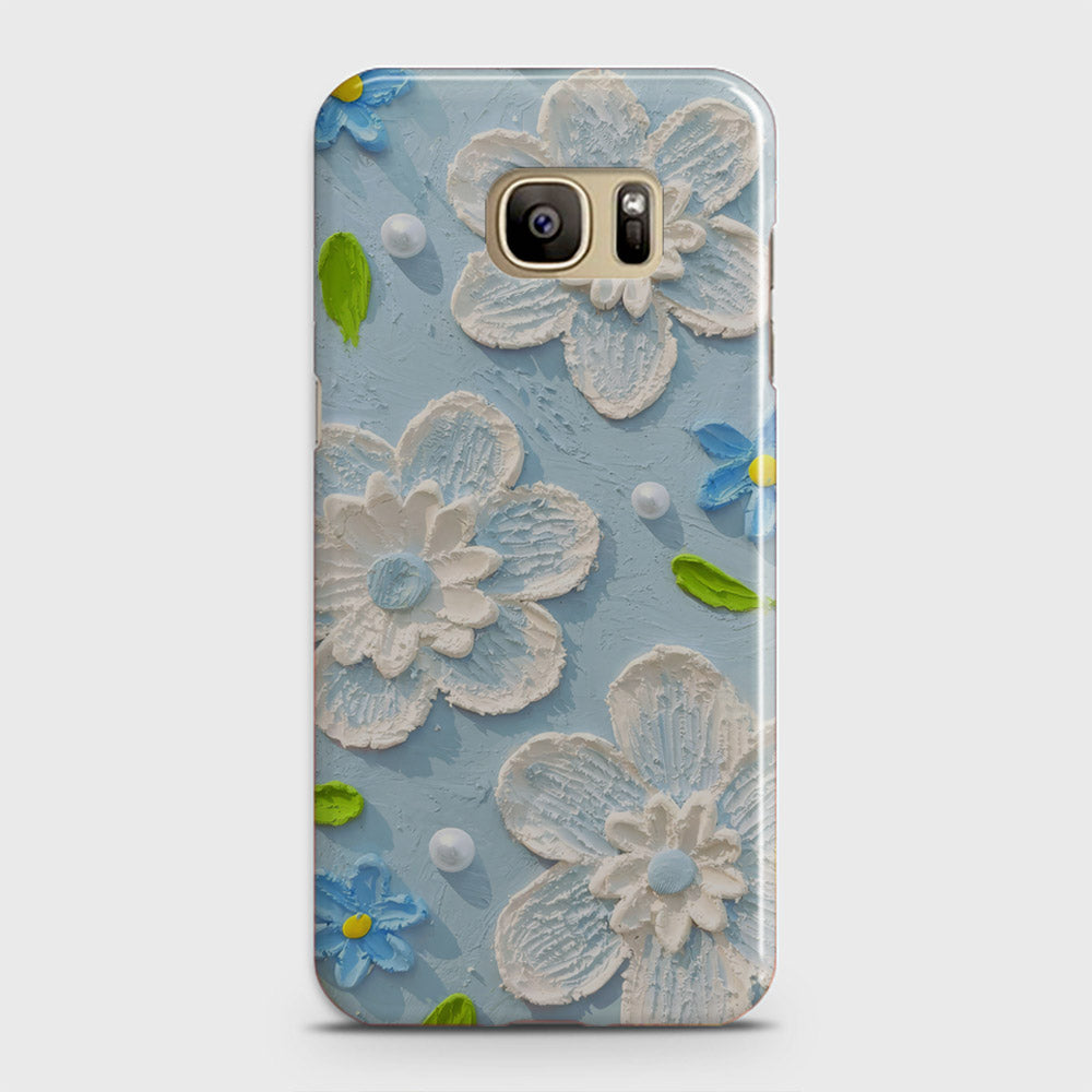 Samsung Galaxy Note 7 Cover - Floral Series - Design 3 - Sky Blue - Matte Finish - Snap On Hard Case with LifeTime Colors Guarantee