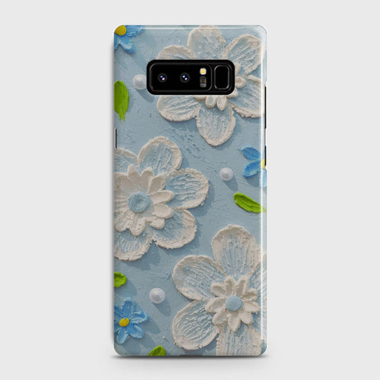 Samsung Galaxy Note 8 Cover - Floral Series - Design 3 - Sky Blue - Matte Finish - Snap On Hard Case with LifeTime Colors Guarantee