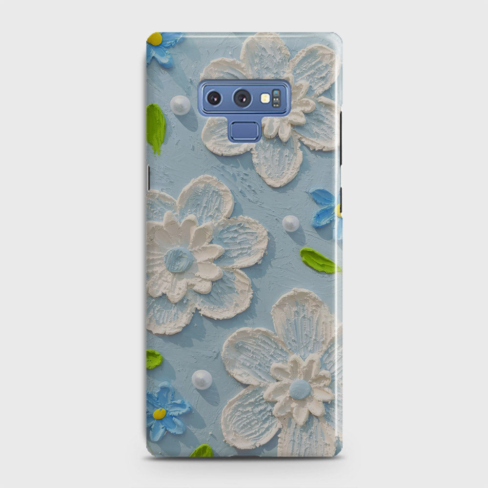 Samsung Galaxy Note 9 Cover - Floral Series - Design 3 - Sky Blue - Matte Finish - Snap On Hard Case with LifeTime Colors Guarantee