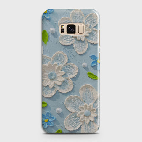 Samsung Galaxy S8 Cover - Floral Series - Design 3 - Sky Blue - Matte Finish - Snap On Hard Case with LifeTime Colors Guarantee