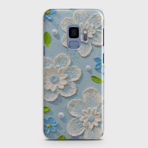 Samsung Galaxy S9 Cover - Floral Series - Design 3 - Sky Blue - Matte Finish - Snap On Hard Case with LifeTime Colors Guarantee