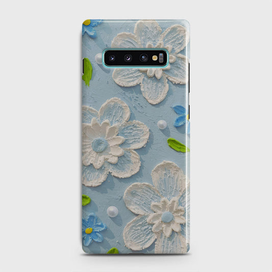 Samsung Galaxy S10 Plus Cover - Floral Series - Design 3 - Sky Blue - Matte Finish - Snap On Hard Case with LifeTime Colors Guarantee