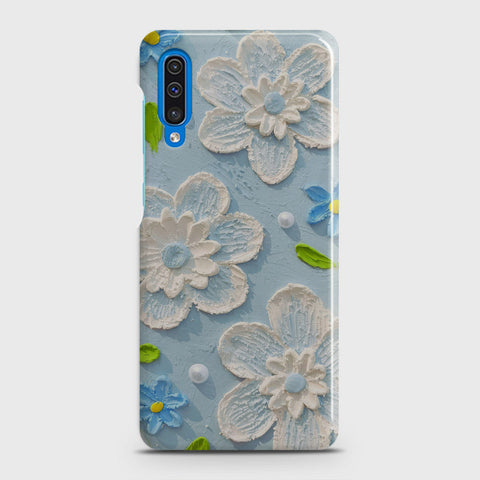 Samsung Galaxy A50 Cover - Floral Series - Design 3 - Sky Blue - Matte Finish - Snap On Hard Case with LifeTime Colors Guarantee