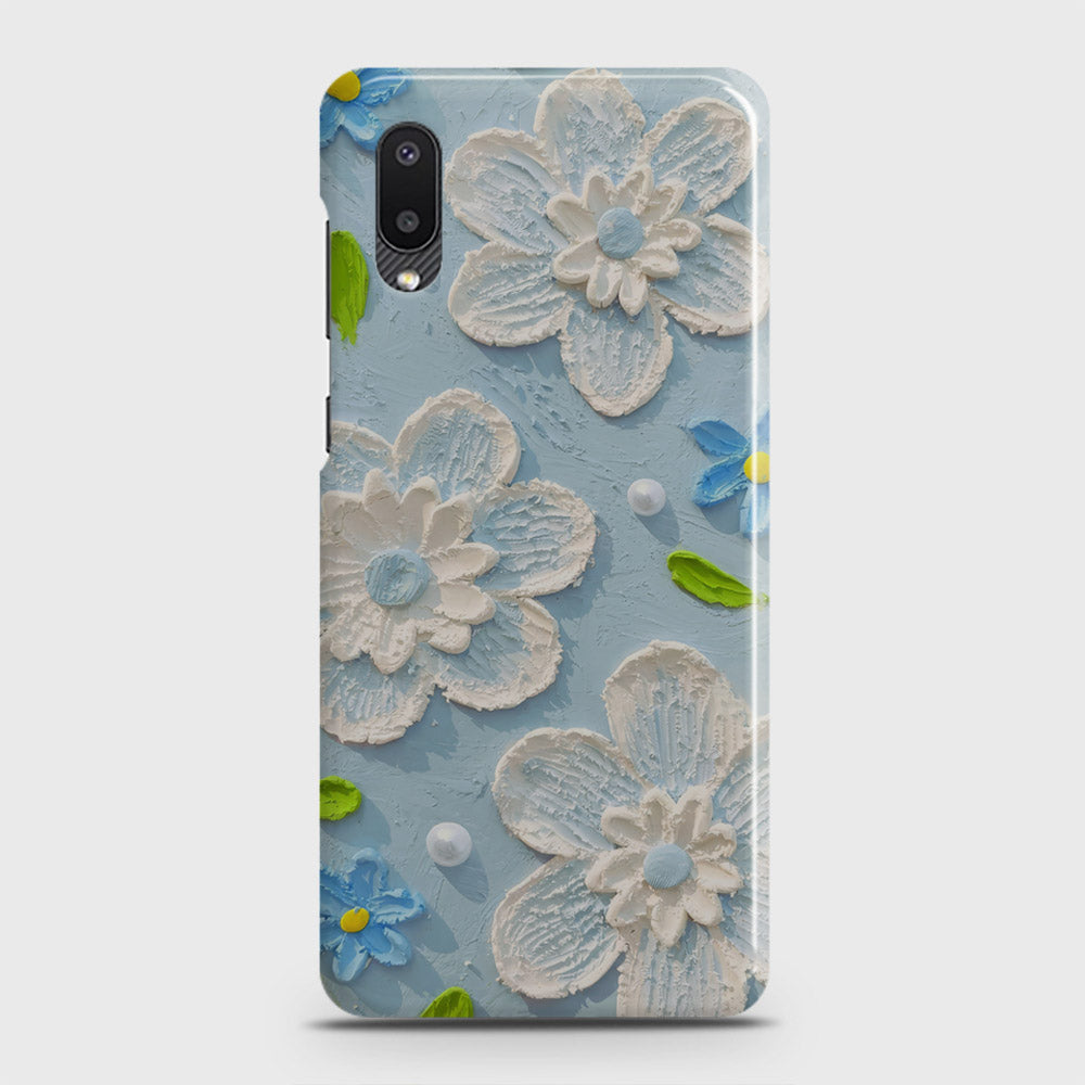 Samsung Galaxy A02 Cover - Floral Series - Design 3 - Sky Blue - Matte Finish - Snap On Hard Case with LifeTime Colors Guarantee