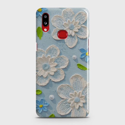 Samsung Galaxy A10s Cover - Floral Series - Design 3 - Sky Blue - Matte Finish - Snap On Hard Case with LifeTime Colors Guarantee