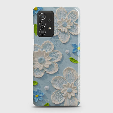 Samsung Galaxy A52 Cover - Floral Series - Design 3 - Sky Blue - Matte Finish - Snap On Hard Case with LifeTime Colors Guarantee