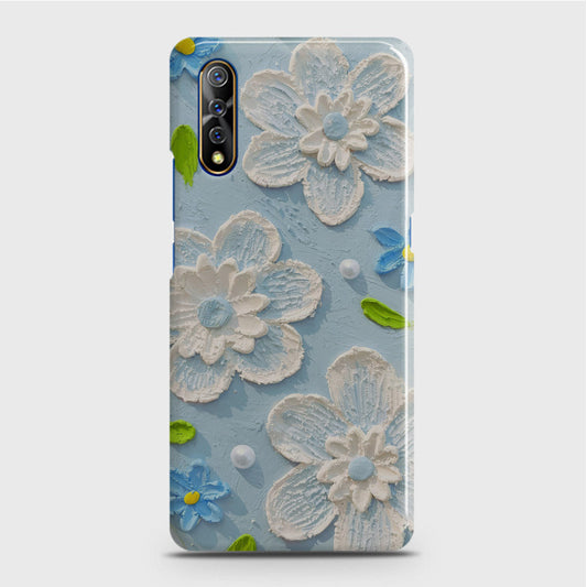 Vivo S1 Cover - Floral Series - Design 3 - Sky Blue - Matte Finish - Snap On Hard Case with LifeTime Colors Guarantee (Fast Delivery)