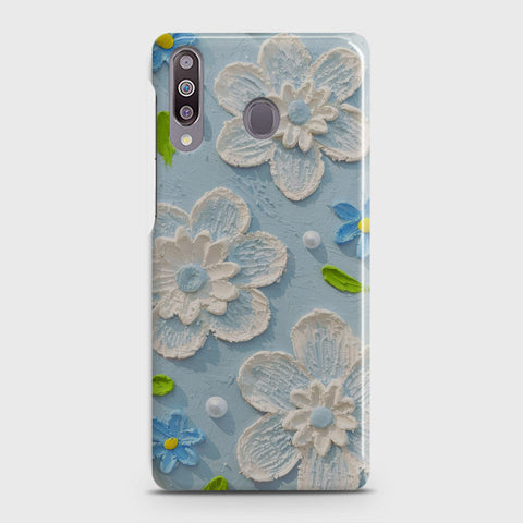 Samsung Galaxy M30 Cover - Floral Series - Design 3 - Sky Blue - Matte Finish - Snap On Hard Case with LifeTime Colors Guarantee