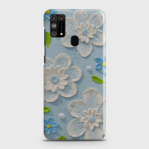 Samsung Galaxy M31 Cover - Floral Series - Design 3 - Sky Blue - Matte Finish - Snap On Hard Case with LifeTime Colors Guarantee